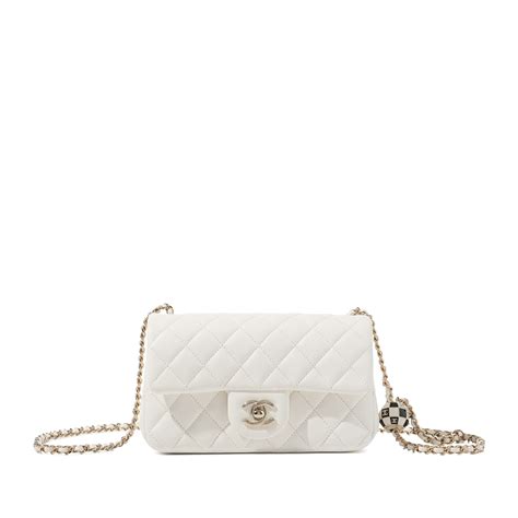 white Chanel bag gold hardware